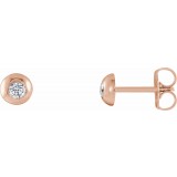 14K Rose 1/8 CTW Diamond Domed Stud Earrings photo