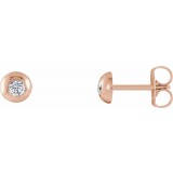 14K Rose 1/8 CTW Diamond Domed Stud Earrings photo