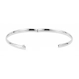 14K White 4 mm Hinged Bangle Bracelet photo 2