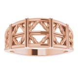 14K Rose Stackable Lattice Ring photo 3