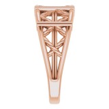 14K Rose Stackable Lattice Ring photo 4