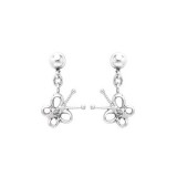 Sterling Silver Diamond Butterfly earrings photo