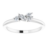14K White 1/6 CTW Diamond Stackable Ring photo 3