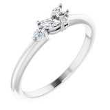 14K White 1/6 CTW Diamond Stackable Ring photo