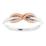 14K White & Rose Infinity-Style Ring photo 3