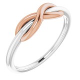 14K White & Rose Infinity-Style Ring photo