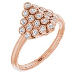 14K Rose 1/3 CTW Diamond Bezel-Set Cluster Ring photo