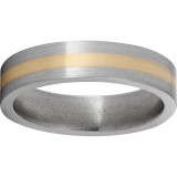 Titanium Flat Band with a 2mm 14K Yellow Gold Inlay and Satin Finish photo