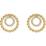 14K Yellow  1/10 CTW Diamond Beaded Circle Earrings photo 2