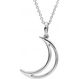 14K White 25.7x4.7 mm Crescent Moon 16 Necklace photo