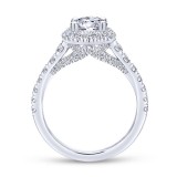 Gabriel & Co. 14k White Gold Entwined Halo Engagement Ring photo 2