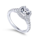 Gabriel & Co. 14k White Gold Entwined Halo Engagement Ring photo 3