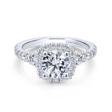 Gabriel & Co. 14k White Gold Entwined Halo Engagement Ring photo