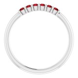 14K White Mozambique Garnet Stackable Ring photo 2