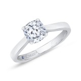 Shah Luxury 14K White Gold Cushion Cut Diamond Solitaire Engagement Ring (Semi-Mount) photo 2