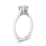 Shah Luxury 14K White Gold Cushion Cut Diamond Solitaire Engagement Ring (Semi-Mount) photo 3