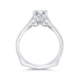 Shah Luxury 14K White Gold Cushion Cut Diamond Solitaire Engagement Ring (Semi-Mount) photo 4