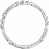 14K White Stackable Bead Ring photo 2