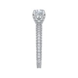 Shah Luxury 14K White Gold Cushion Diamond Engagement Ring (Semi-Mount) photo 2