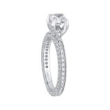 Shah Luxury 14K White Gold Cushion Diamond Engagement Ring (Semi-Mount) photo 3
