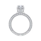 Shah Luxury 14K White Gold Cushion Diamond Engagement Ring (Semi-Mount) photo 4