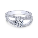 Gabriel & Co. 14k White Gold Contemporary Free Form Engagement Ring photo