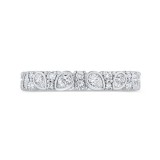 Shah Luxury 14K White Gold Round Cut Diamond Wedding Band photo