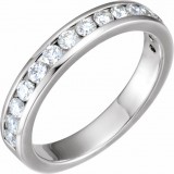 14K White 5/8 CTW Diamond Band for 7.4 & 8.2 mm Round Engagement Ring photo