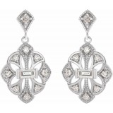 14K White 3/8 CTW Diamond Vintage-Inspired Earrings photo 2