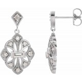 14K White 3/8 CTW Diamond Vintage-Inspired Earrings photo