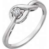 14K White .04 CT Diamond Ring photo