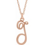 14K Rose Script Initial T 16-18 Necklace photo