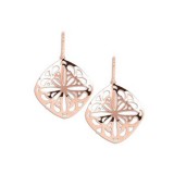 Carla Cushion Lace Drop Rose Sterling Silver Earrings photo