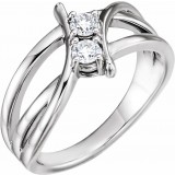 14K White 1/4 CTW Diamond Two-Stone Ring photo