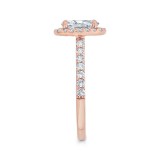 Shah Luxury 14K Rose Gold Oval Cut Diamond Halo Engagement Ring (Semi-Mount) photo 3