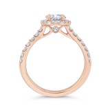Shah Luxury 14K Rose Gold Oval Cut Diamond Halo Engagement Ring (Semi-Mount) photo 4