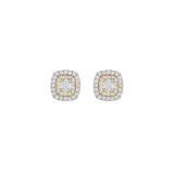 Henri Daussi 14k Yellow Gold Diamond Stud Earrings photo