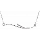 14K White Curvilinear Bar 17.5 Necklace photo 4