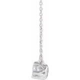14K White 1 CTW Diamond Three-Stone Curved Bar 16 Necklace photo 2