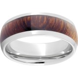 Serinium Domed Band with Exotic Desert Iron Wood Inlay photo