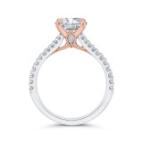 Shah Luxury Round Cut Diamond Engagement Ring with Split Shank In 18K Two-Tone Gold (Semi-Mount) photo 4