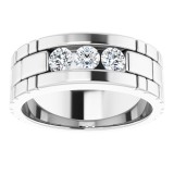 14K White 5/8 CTW Diamond Men's Ring photo 3