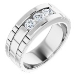 14K White 5/8 CTW Diamond Men's Ring photo