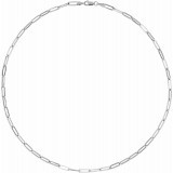 14K White 3.85 mm Elongated Flat Link 7 Chain photo 2