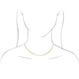 14K White 3.85 mm Elongated Flat Link 7 Chain photo 3