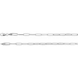 14K White 3.85 mm Elongated Flat Link 7 Chain photo