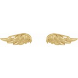 14K Yellow Angel Wing Earrings photo 2