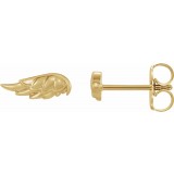 14K Yellow Angel Wing Earrings photo