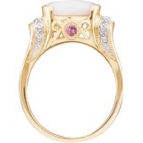 14K Yellow Opal, Pink Tourmaline & 1/6 CTW Diamond Ring photo 2