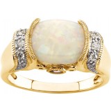 14K Yellow Opal, Pink Tourmaline & 1/6 CTW Diamond Ring photo 3